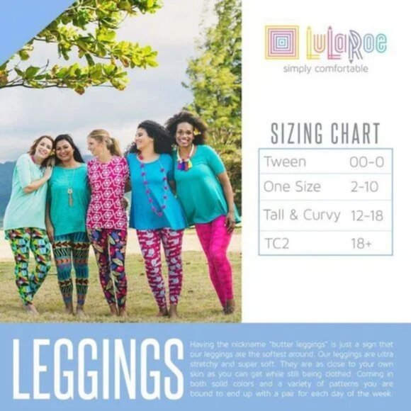 NEW LulaRoe Novelty Print Leggings TC Tall & Curvy Geometric Abstract Blue - Picture 7 of 7